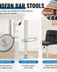 Leather Bar Stools with Footrest (Set of 2) - From Where -