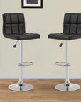 Leather Bar Stools with Footrest (Set of 2) - From Where -