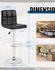 Leather Bar Stools with Footrest (Set of 2) - From Where -