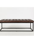 Leather Ottoman Dark Sienna - From Where -