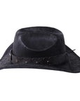 Leather Western Cowboy Hat with Lanyard - From Where -
