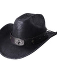 Leather Western Cowboy Hat with Lanyard - From Where -