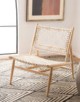 Leather Woven Accent Chair - From Where -