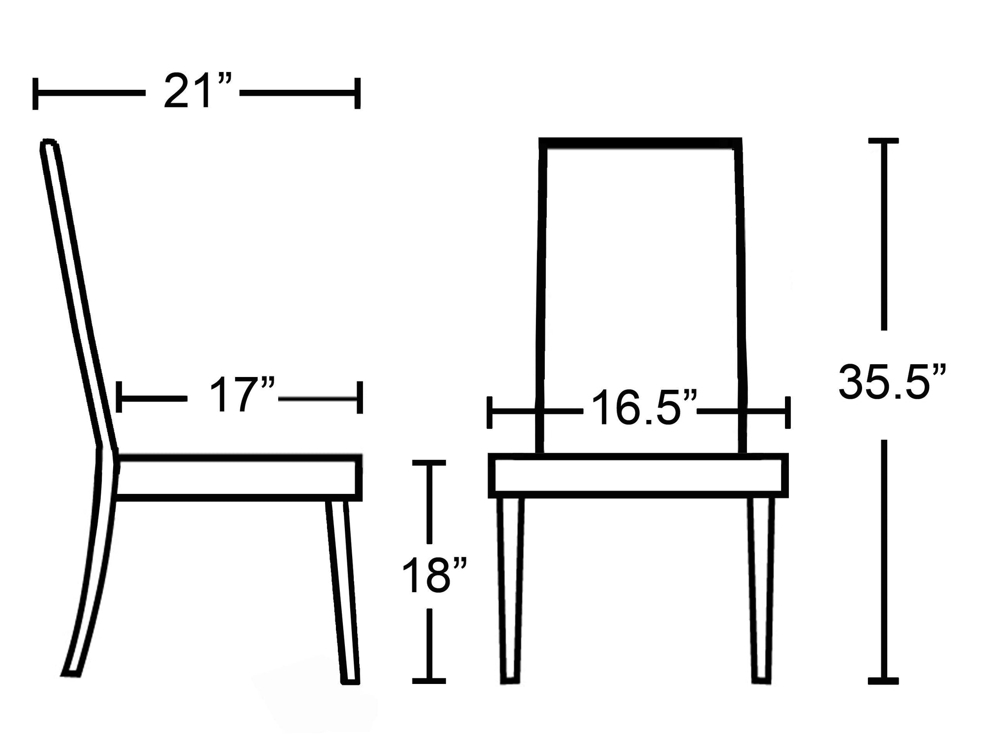 Leatherette Padded Parson Chair (Set of 2) - From Where -