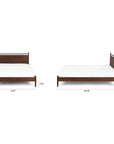 Lenia Wooden Panel Bed in Walnut - From Where Finds -