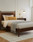 Lenia Wooden Panel Bed in Walnut - From Where Finds -