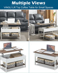 Lift Top Coffee Table with Storage Bins - From Where -