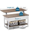 Lift Top Coffee Table with Storage Bins - From Where -