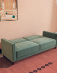 Light Green Velvet Tufted Sofa - From Where -