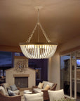 Lights White Bohemia Wood Beaded Chandelier - From Where -