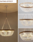 Lights White Bohemia Wood Beaded Chandelier - From Where -
