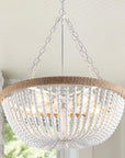 Lights White Bohemia Wood Beaded Chandelier - From Where -
