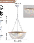 Lights White Bohemia Wood Beaded Chandelier - From Where -