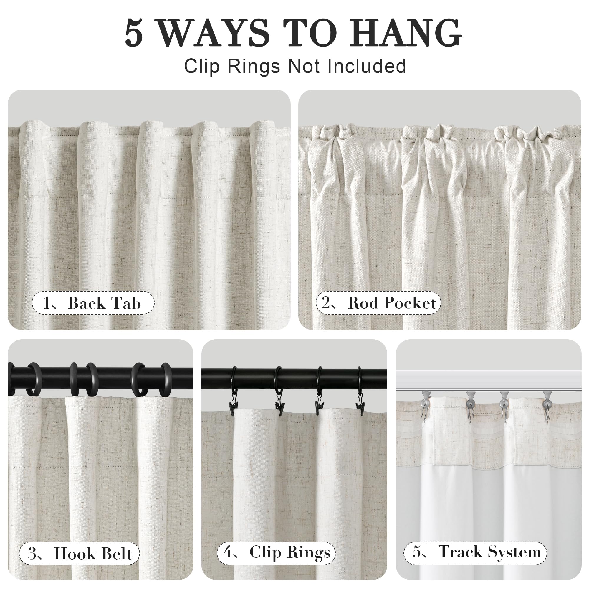Linen Rod Pocket Blackout Curtains - From Where -