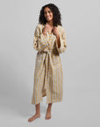 Linen Stripe Robe - From Where -