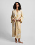 Linen Stripe Robe - From Where -