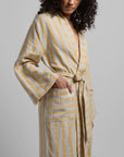 Linen Stripe Robe - From Where -