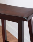 Linon Home Home Saddle Stool, 29 - Inch, 17" w x 11" d x h, Dark Brown, Bar Height - From Where -