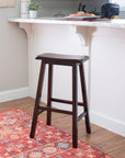 Linon Home Home Saddle Stool, 29 - Inch, 17" w x 11" d x h, Dark Brown, Bar Height - From Where -