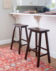Linon Home Home Saddle Stool, 29 - Inch, 17" w x 11" d x h, Dark Brown, Bar Height - From Where -