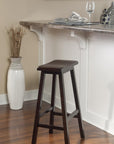 Linon Home Home Saddle Stool, 29 - Inch, 17" w x 11" d x h, Dark Brown, Bar Height - From Where -
