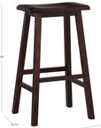 Linon Home Home Saddle Stool, 29 - Inch, 17" w x 11" d x h, Dark Brown, Bar Height - From Where -