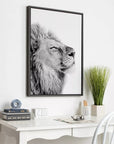 Lion Framed Canvas Wall Art - From Where -