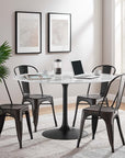 Lippa 54" Round Marble Dining Table - From Where -