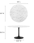 Lippa 54" Round Marble Dining Table - From Where -