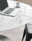 Lippa 54" Round Marble Dining Table - From Where -