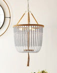 Angie 3 Light Cream Beaded Pendant Light