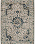 Loomed Ivory/Blue Area Rug - From Where -
