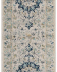 Loomed Ivory/Blue Area Rug - From Where -