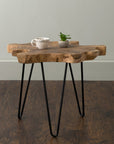 Lovilla Brown Teakwood Accent Table - From Where -