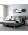 Low Profile Upholstered Platform Bed - King - From Where -