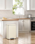Madison Vanilla Steel Trash Can - From Where -