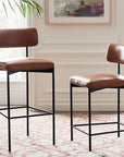 Maison Leather Barstool - From Where -