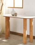 Marilynn Cork Console Table with Marble Top - From Where Finds -