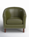 Marwood Leather Barrel Accent Chair - From Where -