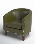 Marwood Leather Barrel Accent Chair - From Where -