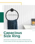 Matte Black Hand Towel Ring - From Where -