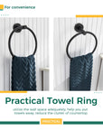 Matte Black Hand Towel Ring - From Where -