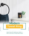 Matte Black Hand Towel Ring - From Where -