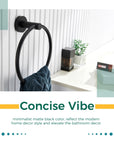 Matte Black Hand Towel Ring - From Where -
