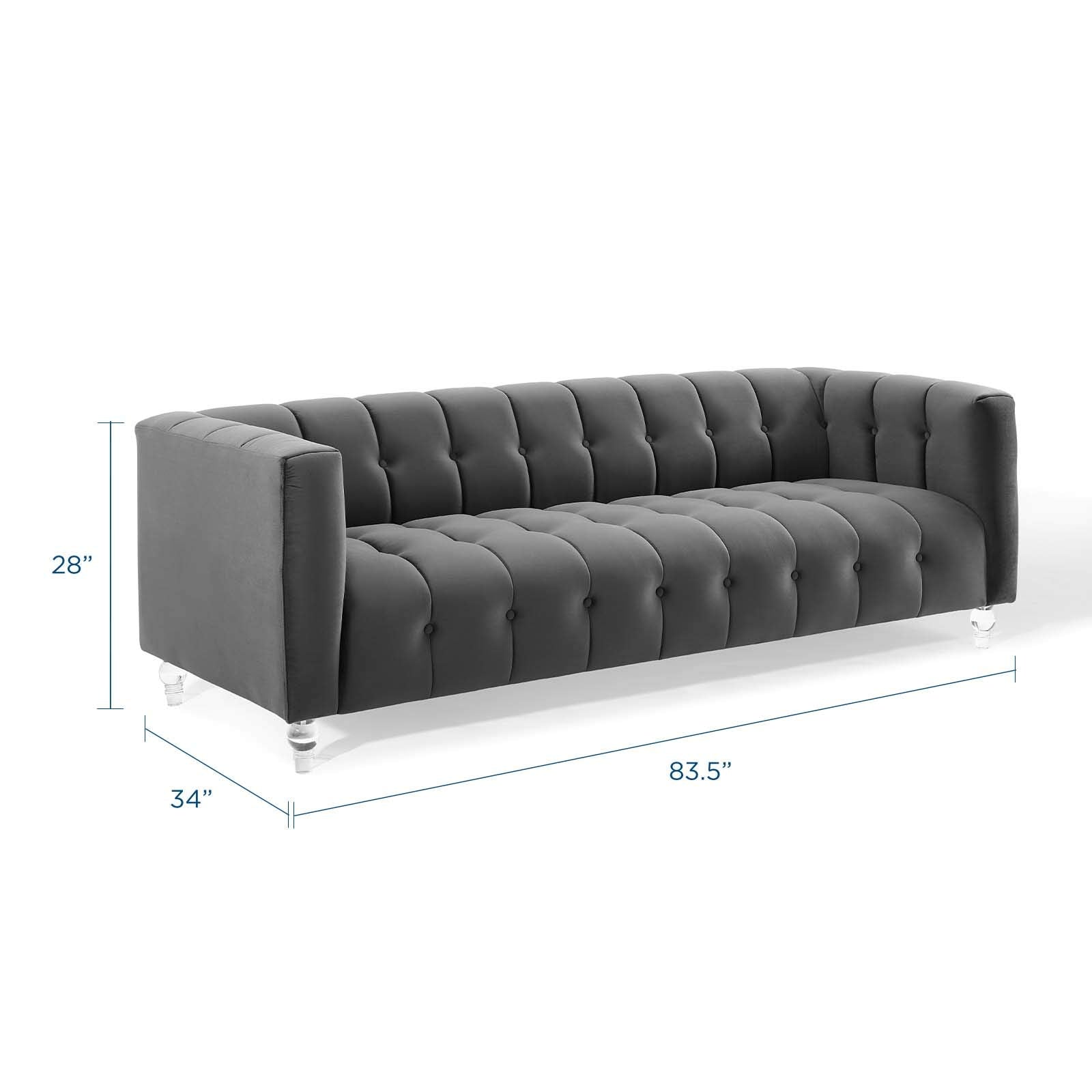 Mesmer Velvet Tufted Sofa - From Where -