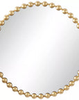 Metal Beaded Round Wall Mirror - From Where -