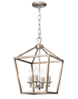Metal Cage Antique Silver Chandelier - From Where -