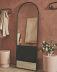 Metal Frame Arched Floor Mirror - From Where -