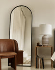 Metal Frame Arched Floor Mirror - From Where -