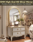 Metal Frame Gold Arched Wall Mirror - From Where -